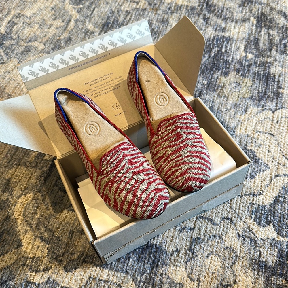 New with Box Kids Rothy’s - Red Zebra Little Girl Size 13